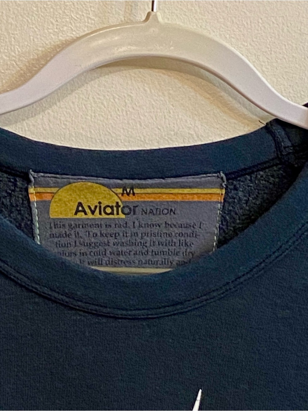 Aviator Nation Bolt Crewneck Sweatshirt Womens M Grey White Lightning CA USA - Picture 2 of 15